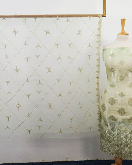 Embroidered Silk With Net Dupatta 2PC Unstitched