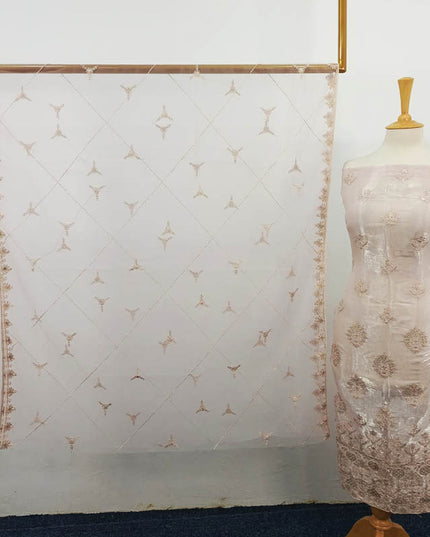 Embroidered Silk With Net Dupatta 2PC Unstitched