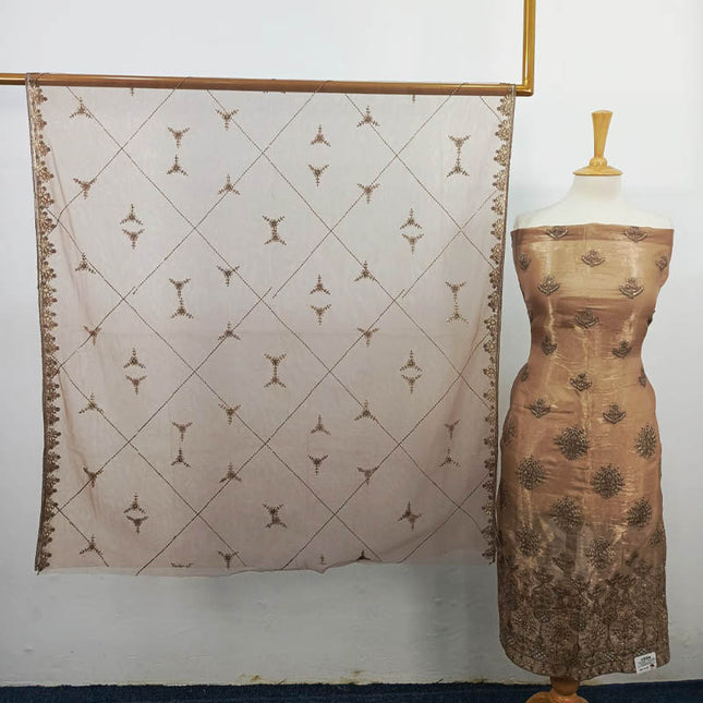 Embroidered Silk With Net Dupatta 2PC Unstitched