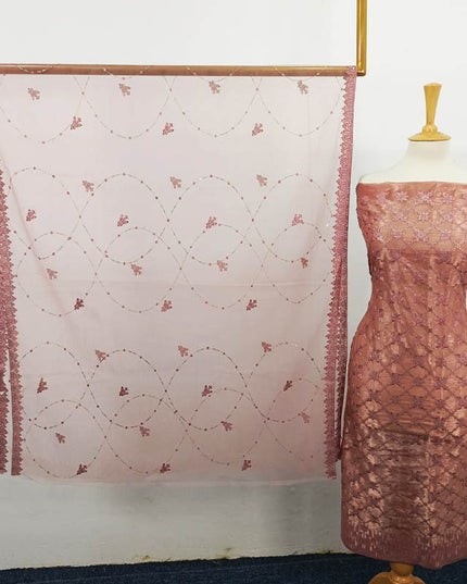 Embroidered Silk With Net Dupatta 2PC Unstitched