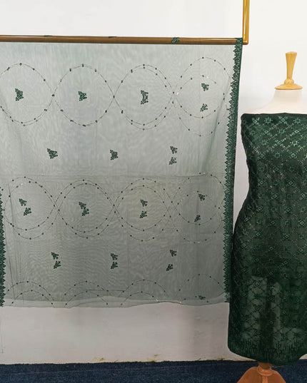 Embroidered Silk With Net Dupatta 2PC Unstitched