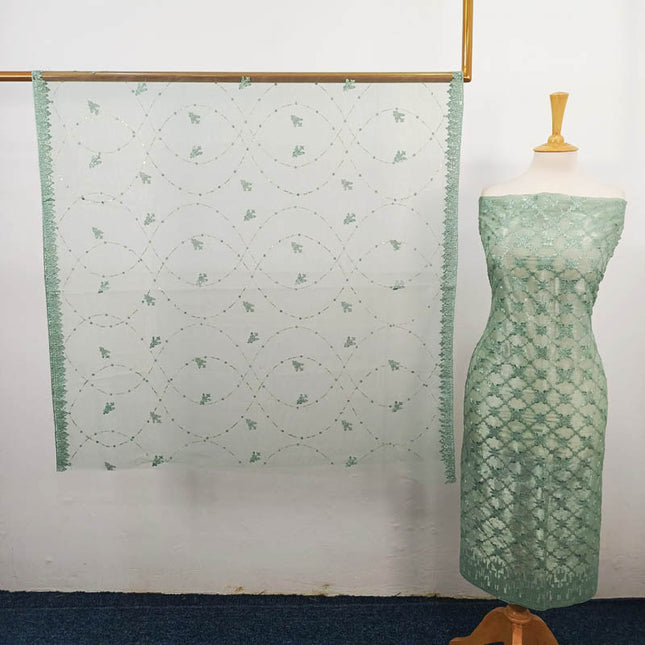 Embroidered Silk With Net Dupatta 2PC Unstitched