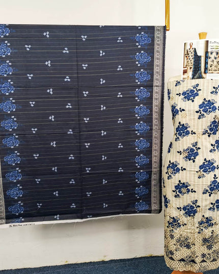 Embroidered Printed Khaddar 3PC Unstitched  - Bin Umer