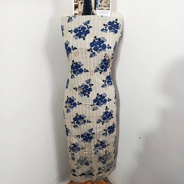Embroidered Printed Khaddar 3PC Unstitched  - Bin Umer