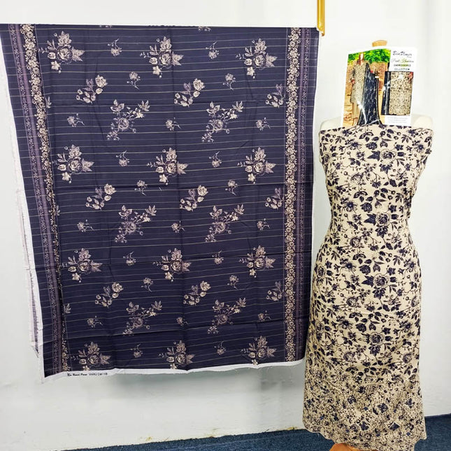 Embroidered Printed Khaddar 3PC Unstitched  - Bin Umer