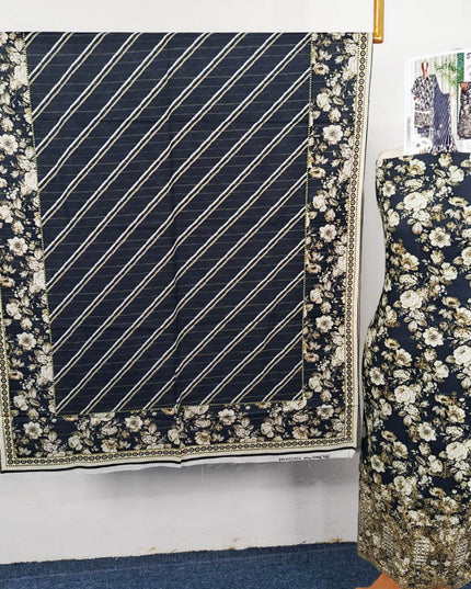 Embroidered Printed Khaddar 3PC Unstitched  - Bin Umer