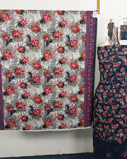 Embroidered Printed Khaddar 3PC Unstitched  - Bin Umer