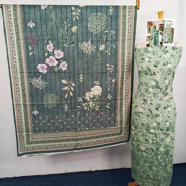 Embroidered Printed Khaddar 3PC Unstitched  - Bin Umer
