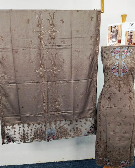 Embroidered Winter Zari Slub Viscose 3PC Unstitched - Gull-E-Rukh Vol -04