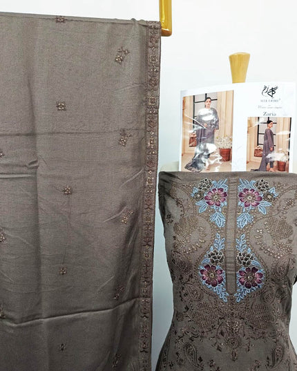Embroidered Winter Zari Slub Viscose 3PC Unstitched - Gull-E-Rukh Vol -04