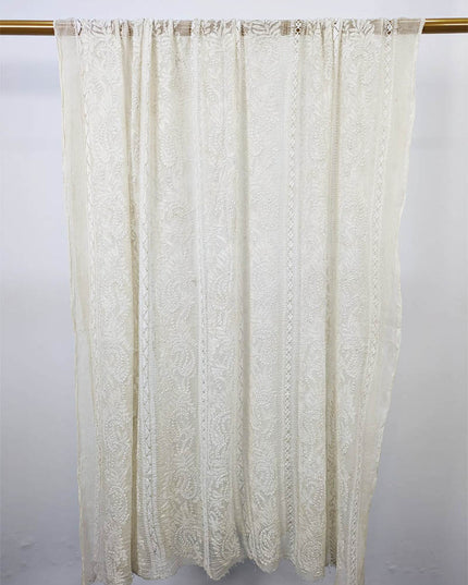 Fancy Pure China Crinkle with Tarkashi + Shadow Work Dupatta