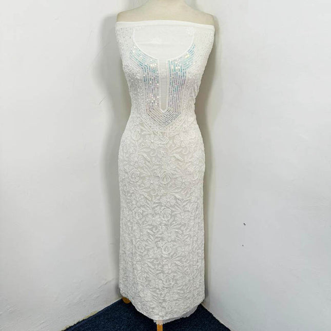 Indian Chiffon with Chikankari + Sitara Pearl Work 2PC Unstitched