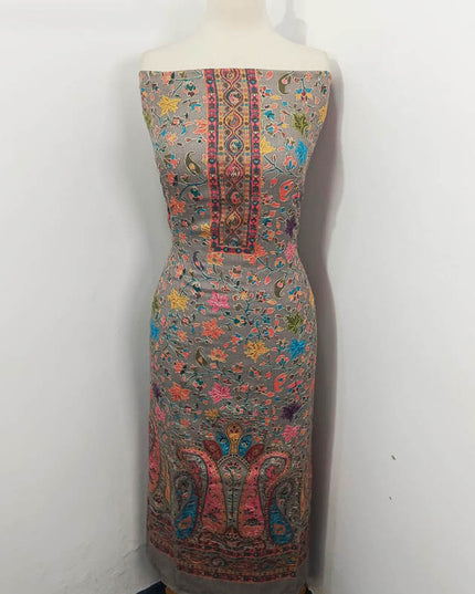 Embroidered Kani Silk Wool 3PC Unstitched