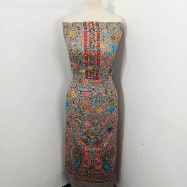 Embroidered Kani Silk Wool 3PC Unstitched