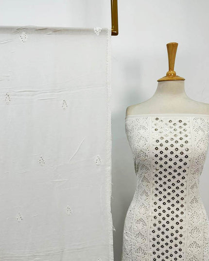 Indian Chiffon with Chikankari + Mukesh Work 2PC Unstitched