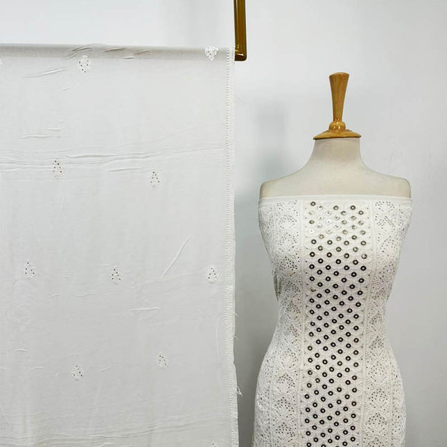 Indian Chiffon with Chikankari + Mukesh Work 2PC Unstitched