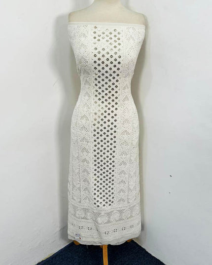 Indian Chiffon with Chikankari + Mukesh Work 2PC Unstitched