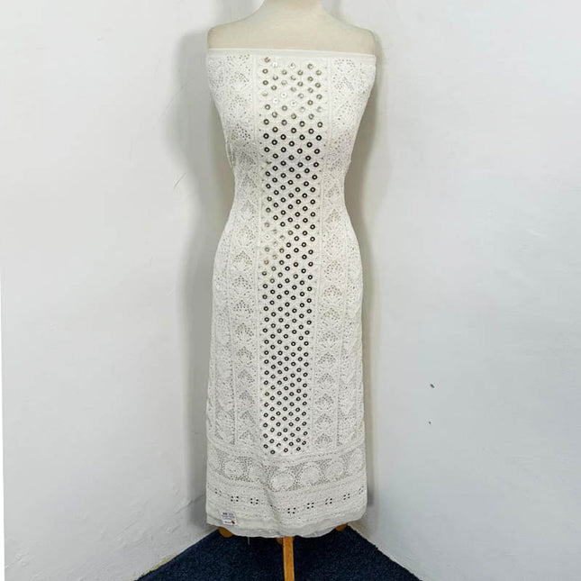 Indian Chiffon with Chikankari + Mukesh Work 2PC Unstitched