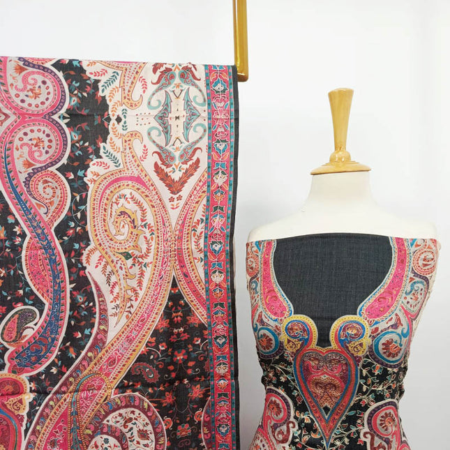 Embroidered Kani Silk Wool 3PC Unstitched