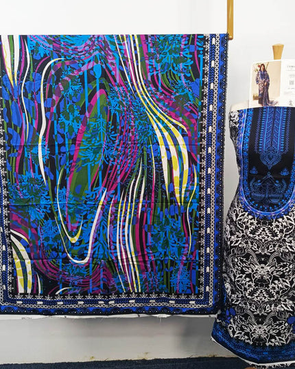 Premium Digital Printed Linen Slub 3PC Unstitched Paltar Vol-3