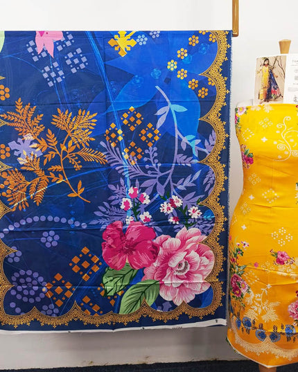 Premium Digital Printed Linen Slub 3PC Unstitched Paltar Vol-3