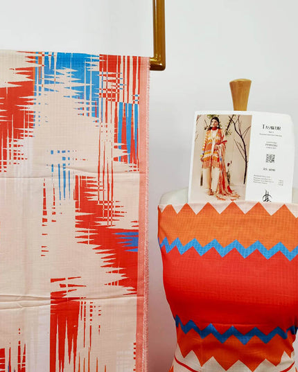 Premium Digital Printed Linen Slub 3PC Unstitched Paltar Vol-3