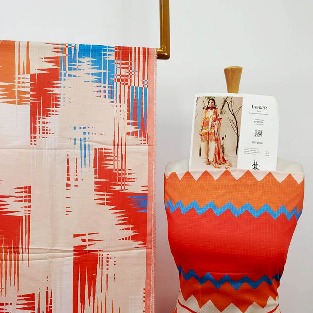 Premium Digital Printed Linen Slub 3PC Unstitched Paltar Vol-3