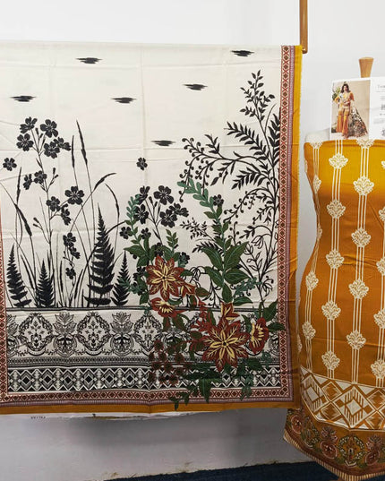 Premium Digital Printed Linen Slub 3PC Unstitched Paltar Vol-3