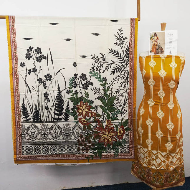 Premium Digital Printed Linen Slub 3PC Unstitched Paltar Vol-3