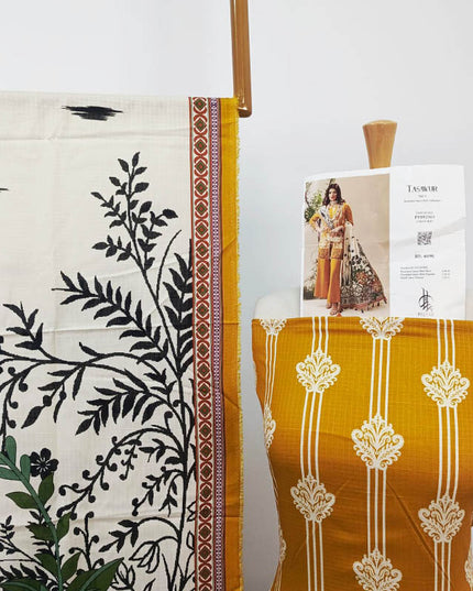 Premium Digital Printed Linen Slub 3PC Unstitched Paltar Vol-3