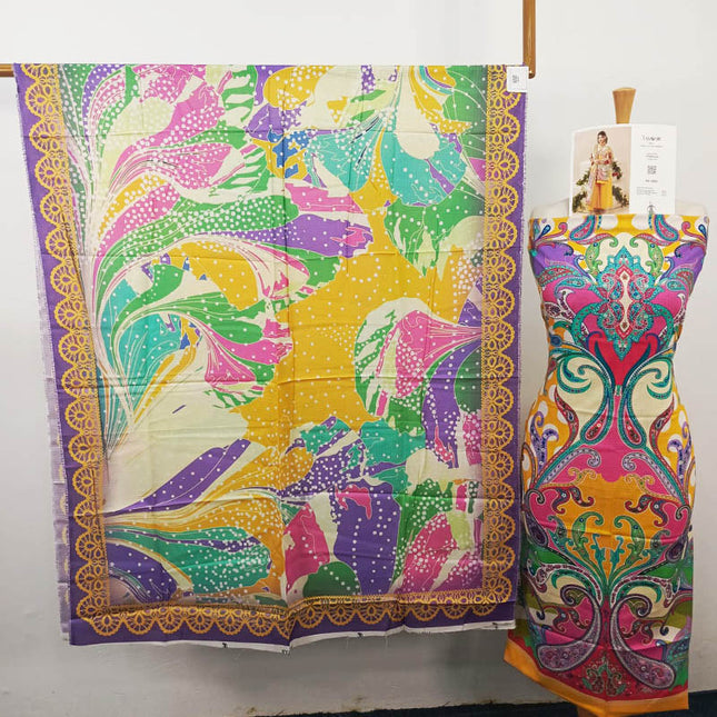 Premium Digital Printed Linen Slub 3PC Unstitched Paltar Vol-3