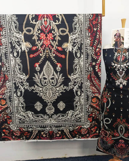 Premium Digital Printed Linen Slub 3PC Unstitched Paltar Vol-3