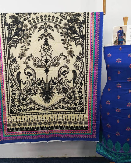 Premium Digital Printed Linen Slub 3PC Unstitched Paltar Vol-3