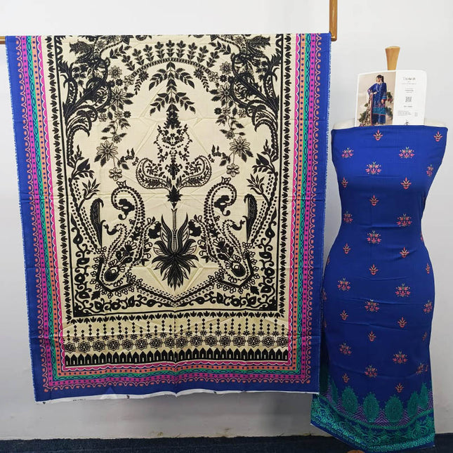 Premium Digital Printed Linen Slub 3PC Unstitched Paltar Vol-3