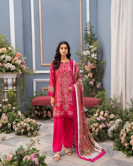 Digital Printed Linen 3PC Unstitched Mausummery Vol-03