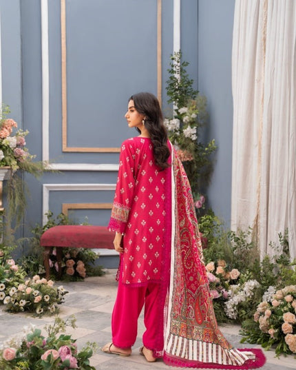 Digital Printed Linen 3PC Unstitched Mausummery Vol-03