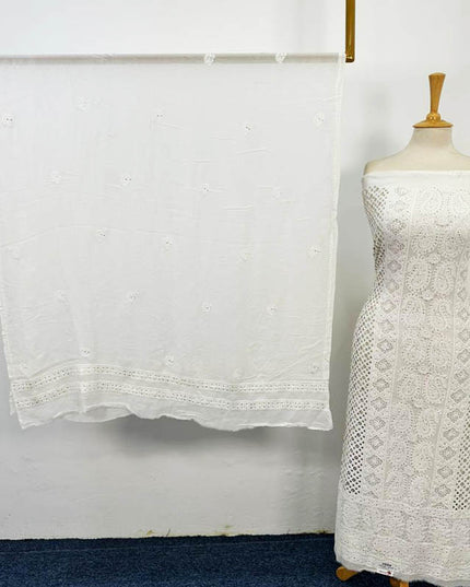 Fancy Chikankari + Mukesh Work Indian Chiffon 2PC Unstitched