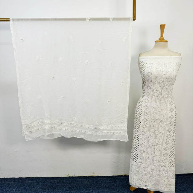 Fancy Chikankari + Mukesh Work Indian Chiffon 2PC Unstitched