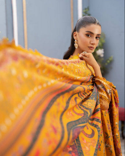 Digital Printed Linen 3PC Unstitched Mausummery Vol-03