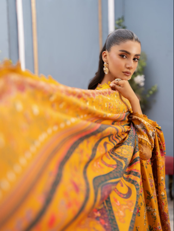 Digital Printed Linen 3PC Unstitched Mausummery Vol-03