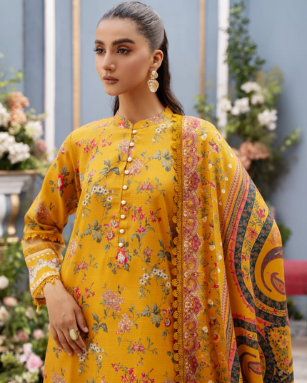 Digital Printed Linen 3PC Unstitched Mausummery Vol-03