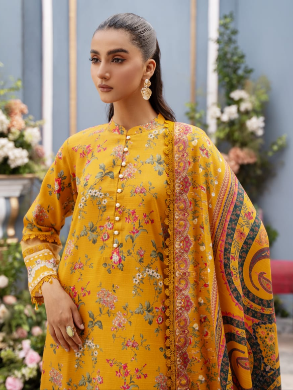 Digital Printed Linen 3PC Unstitched Mausummery Vol-03
