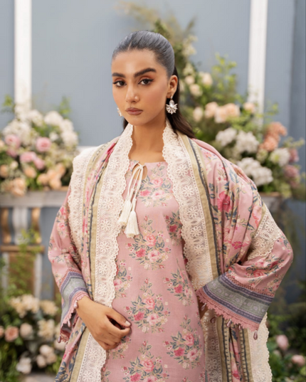 Digital Printed Linen 3PC Unstitched Mausummery Vol-03