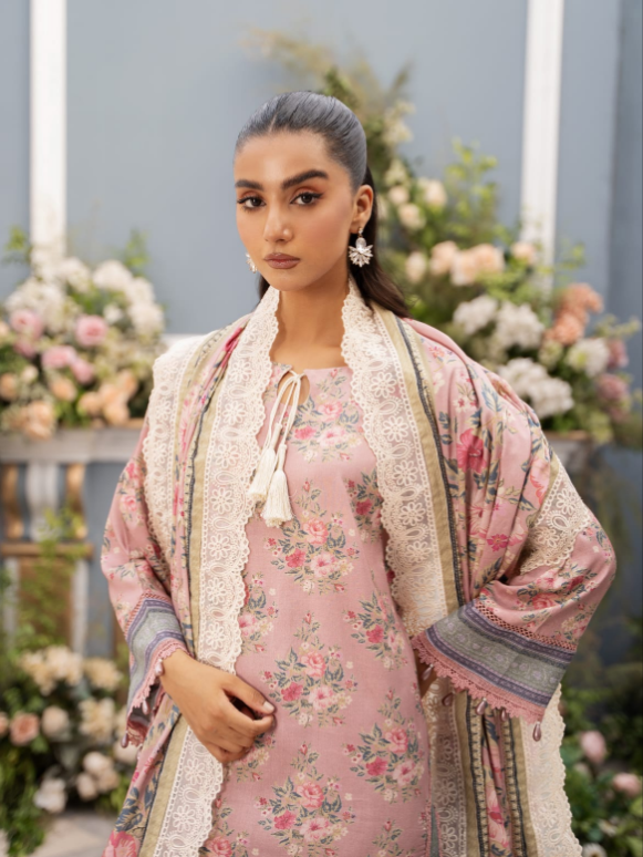 Digital Printed Linen 3PC Unstitched Mausummery Vol-03
