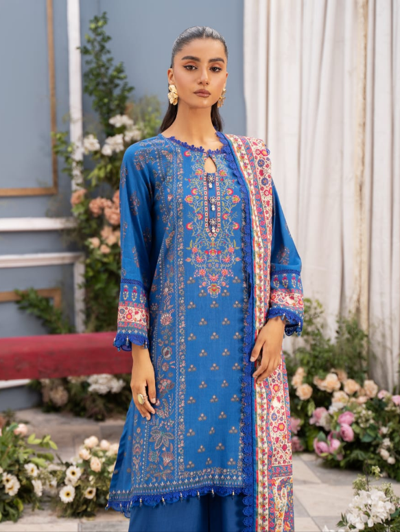 Digital Printed Linen 3PC Unstitched Mausummery Vol-03