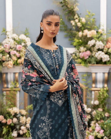 Digital Printed Linen 3PC Unstitched Mausummery Vol-03