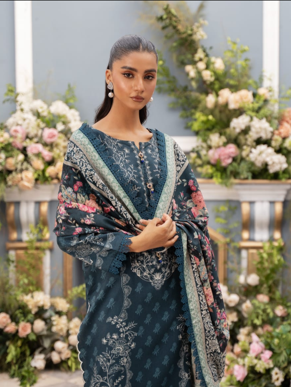 Digital Printed Linen 3PC Unstitched Mausummery Vol-03