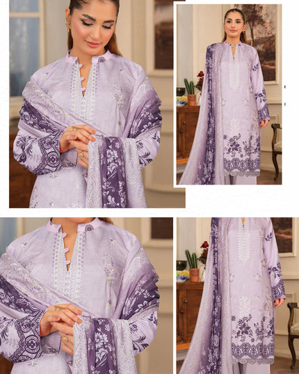 Embroidered and Printed Karandi Bana Dora 3PC Unstitched -AADARSH Vol-10