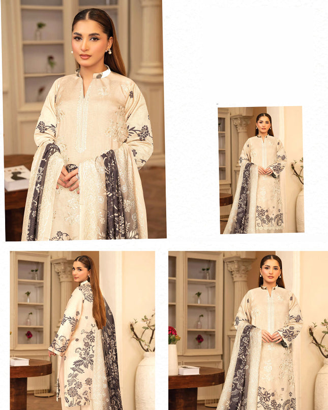 Embroidered and Printed Karandi Bana Dora 3PC Unstitched -AADARSH Vol-10