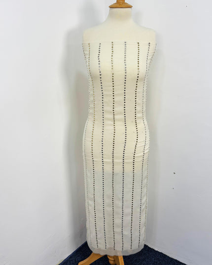 China Chiffon With Golden+Silver Mukesh Work